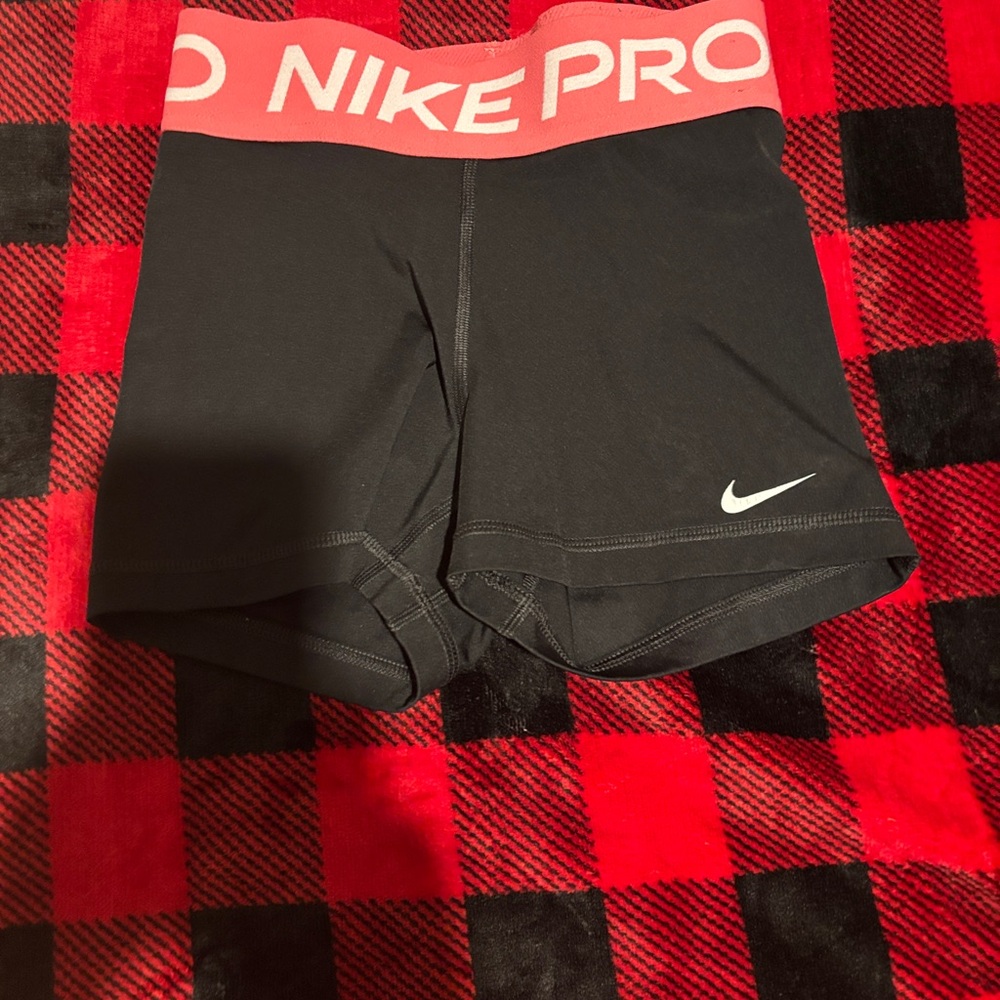 Nike Black Shorts with Pink Waistband